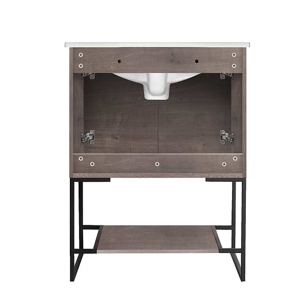 Amani 24" Classic Gray Single Vanity with White Integrated Top