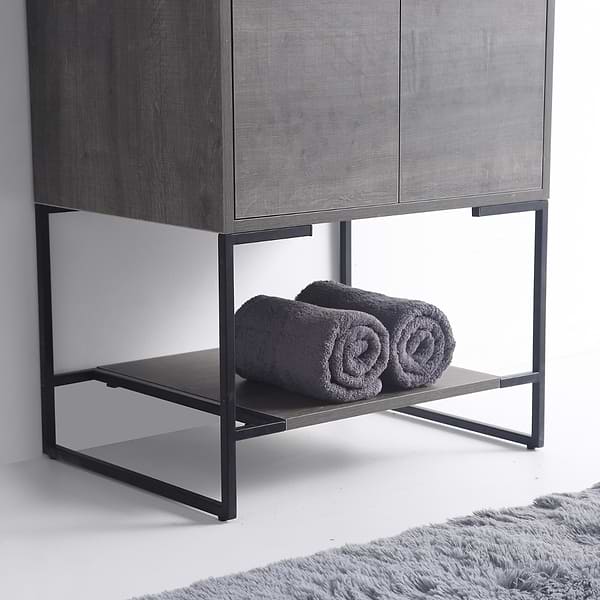Amani 24" Classic Gray Single Vanity with White Integrated Top