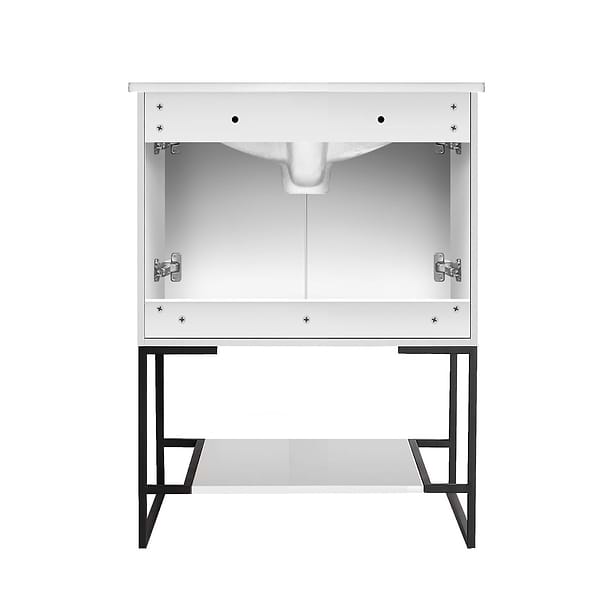 Amani 24" Matte White Single Vanity with White Integrated Top