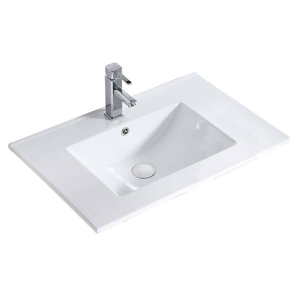 Amani 30" Classic Gray Single Vanity with White Integrated Top