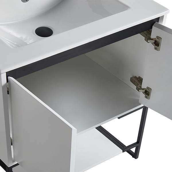 Amani 30" Matte White Single Vanity with White Integrated Top