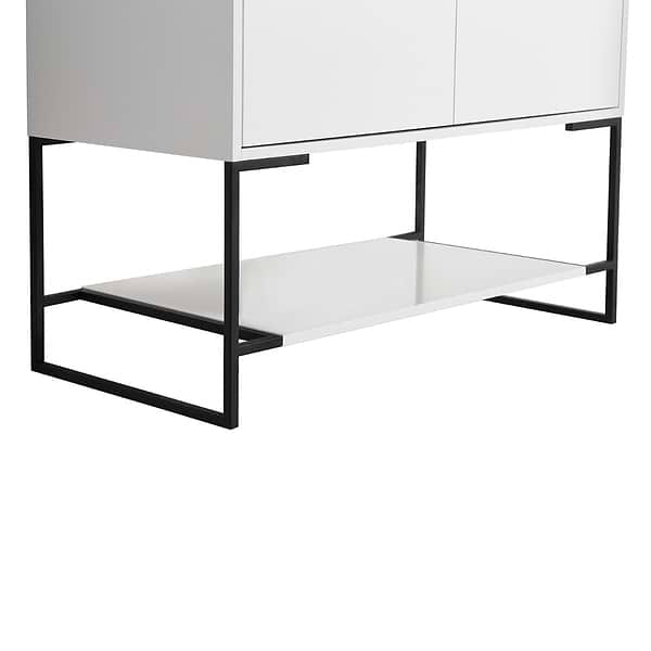 Amani 36" Matte White Single Vanity with White Integrated Top