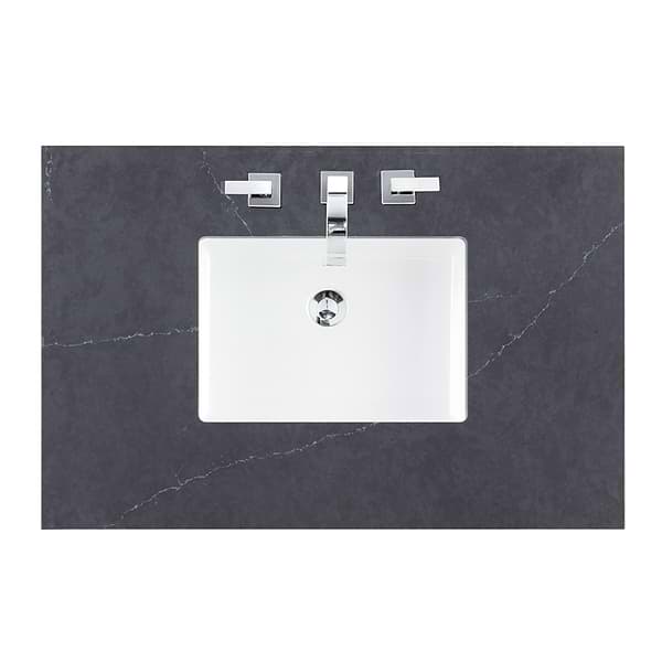 James Martin Vanities Hudson Light Natural Oak Brown 36" Single Vanity with Charcoal Soapstone Quartz Top