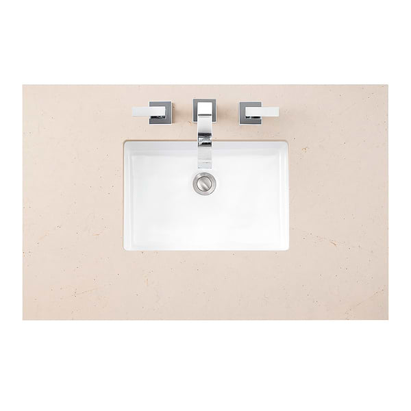 James Martin Vanities Hudson Light Natural Oak Brown 36"  Single Vanity with Eternal Marfil Quartz Top