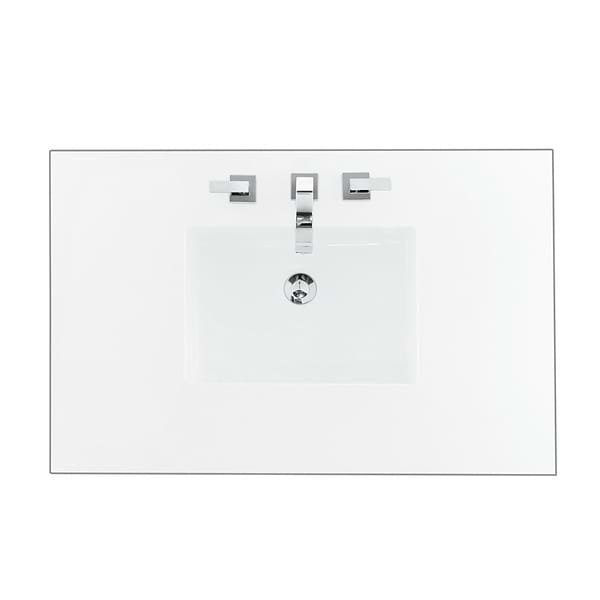 James Martin Vanities Hudson Light Natural Oak Brown 36"  Single Vanity with White Zeus Quartz Top