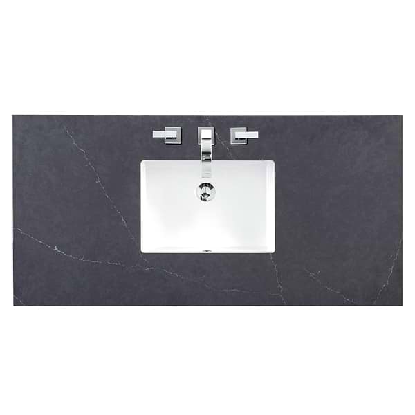 James Martin Vanities Hudson Light Natural Oak Brown 48"  Single Vanity with Charcoal Soapstone Quartz Top