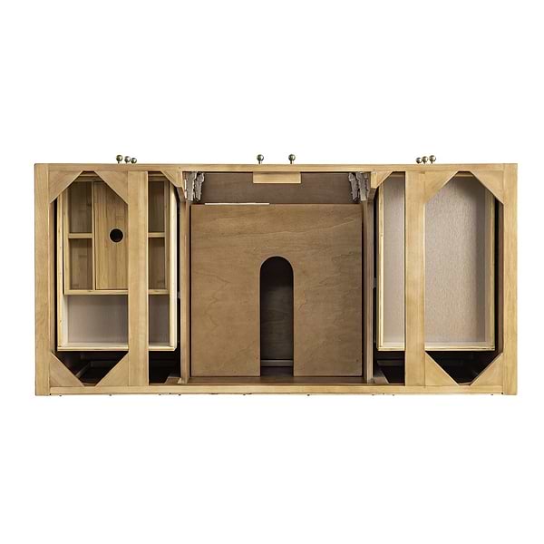 James Martin Vanities Hudson Light Natural Oak Brown 48"  Single Vanity with Eternal Marfil Quartz Top