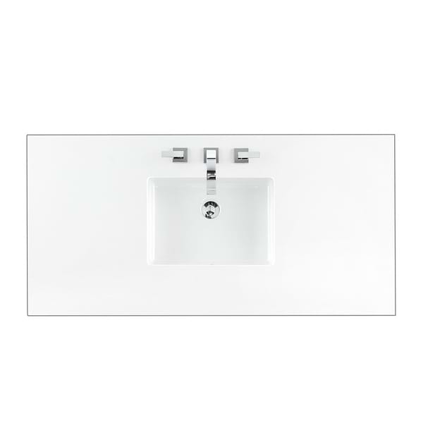 James Martin Vanities Hudson Light Natural Oak Brown 48"  Single Vanity with White Zeus Quartz Top