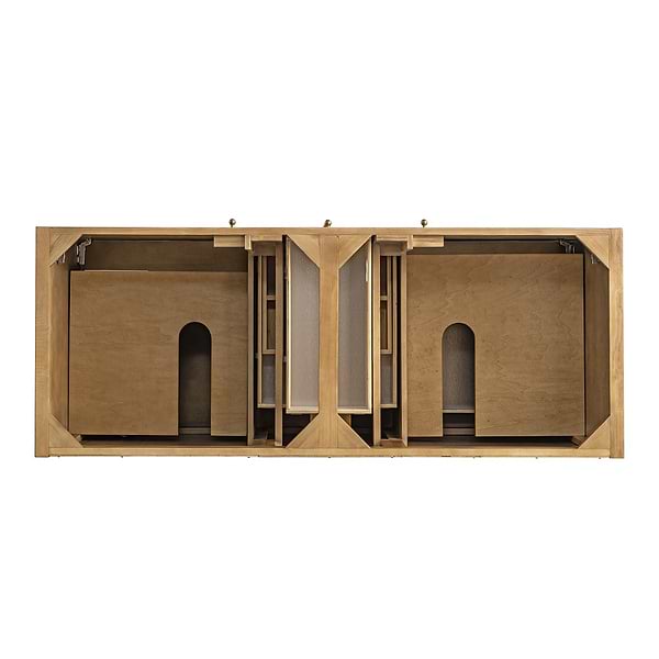 James Martin Vanities Hudson Light Natural Oak Brown 60"  Single Vanity with Carrara Marble Top
