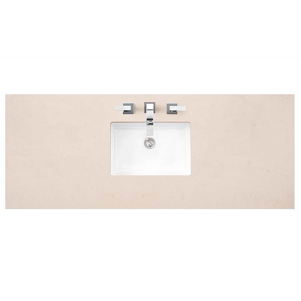 James Martin Vanities Hudson Light Natural Oak Brown 60"  Single Vanity with Eternal Marfil Quartz Top