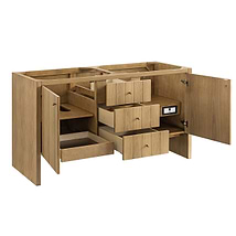 James Martin Vanities Hudson Light Natural Oak Brown 60"  Double Vanity