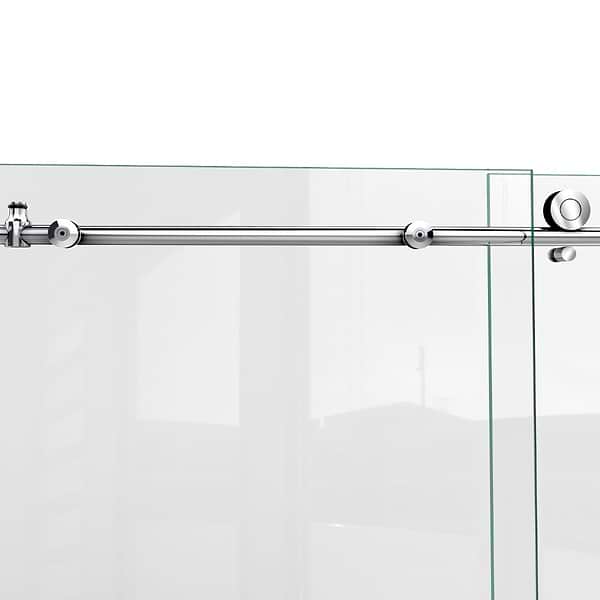 DreamLine Enigma-X 60x62 Reversible Sliding Bathtub  Door with Clear Glass in Brushed Stainless Steel