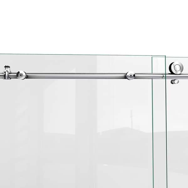 DreamLine Enigma-X 72x76 Reversible Sliding Shower Alcove Door with Clear Glass in Polished Stainless Steel