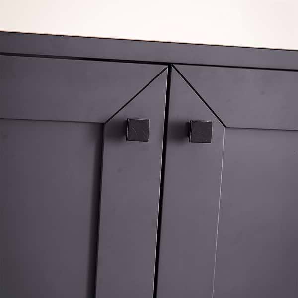 James Martin Vanities Chianti Mineral Gray 20" Single Vanity with Black Hardware and White Counter