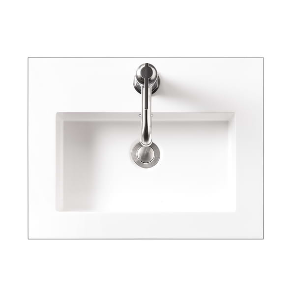 James Martin Vanities Chianti Mineral Gray 20" Single Vanity with Gold Hardware and White Counter
