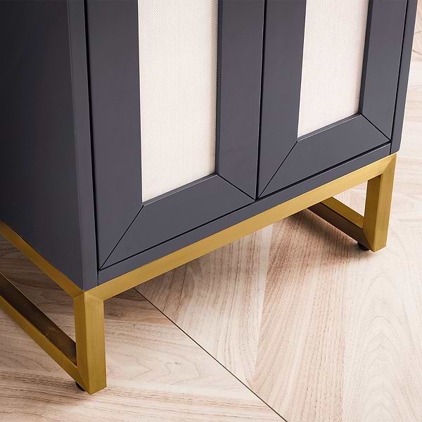 James Martin Vanities Chianti Mineral Gray 20" Single Vanity with Gold Hardware and White Counter