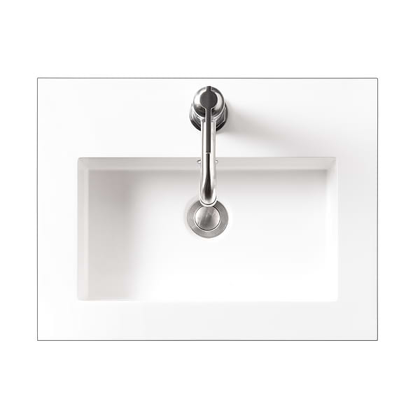 James Martin Vanities Chianti Whitewashed Walnut 20" Single Vanity with Black Hardware and White Counter