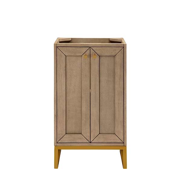 James Martin Vanities Chianti Whitewashed Walnut 20" Single Vanity with Gold Hardware without Top