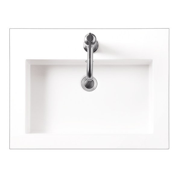 James Martin Vanities Chianti Glossy White 24" Single Vanity with Gold Hardware and White Counter
