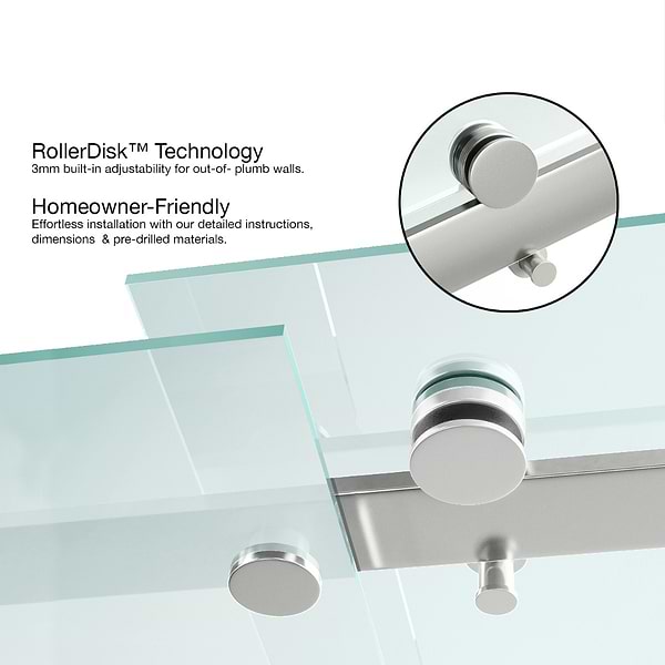 Acqua 60x79 Reversible Sliding Shower Alcove Door with Clear Glass in Stainless Steel
