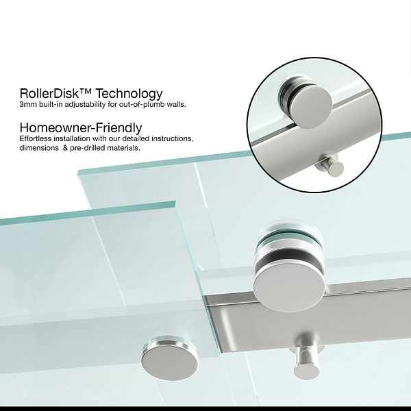 Acqua 60x58 Reversible Sliding Bathtub Door with Clear Glass in Stainless Steel
