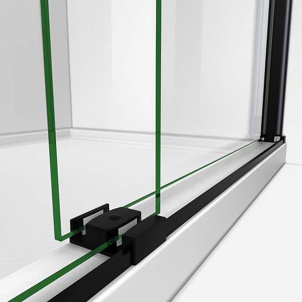 DreamLine Sapphire 60x76 Reversible Sliding Shower Alcove Door with Clear Glass in Satin Black