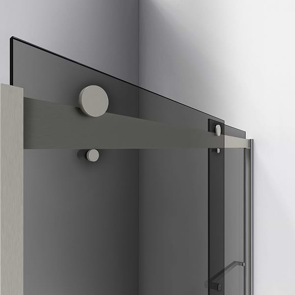 DreamLine Sapphire 60x60 Reversible Sliding Bathtub Door with Gray Glass in Brushed Nickel