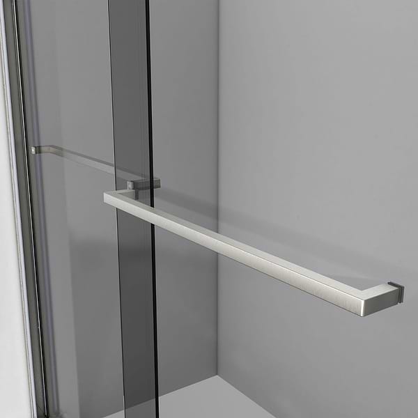 DreamLine Sapphire 60x60 Reversible Sliding Bathtub Door with Gray Glass in Brushed Nickel