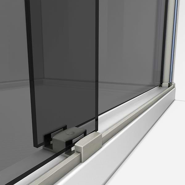 DreamLine Sapphire 60x60 Reversible Sliding Bathtub Door with Gray Glass in Brushed Nickel