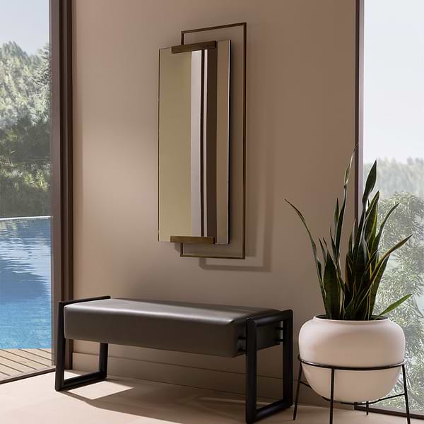 Arteriors Princeton 22"x48" Antique Brass Rectangle Mirror
