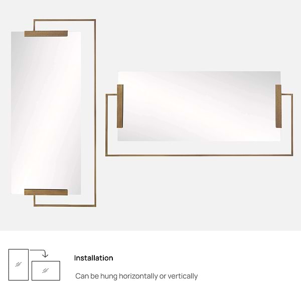 Arteriors Princeton 22"x48" Antique Brass Rectangle Mirror