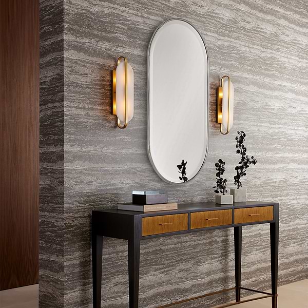 Arteriors Vaquero 19"x36" Polished Nickel Oval Mirror