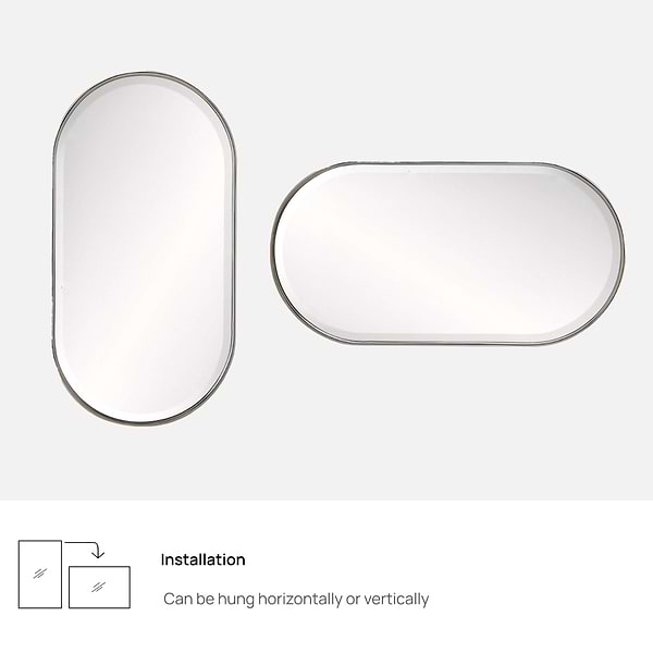 Arteriors Vaquero 19"x36" Polished Nickel Oval Mirror