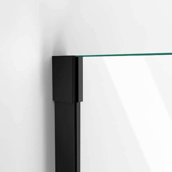 DreamLine Unidoor-X 57x72 Reversible Hinged Shower Alcove Door with Clear Glass in Satin Black
