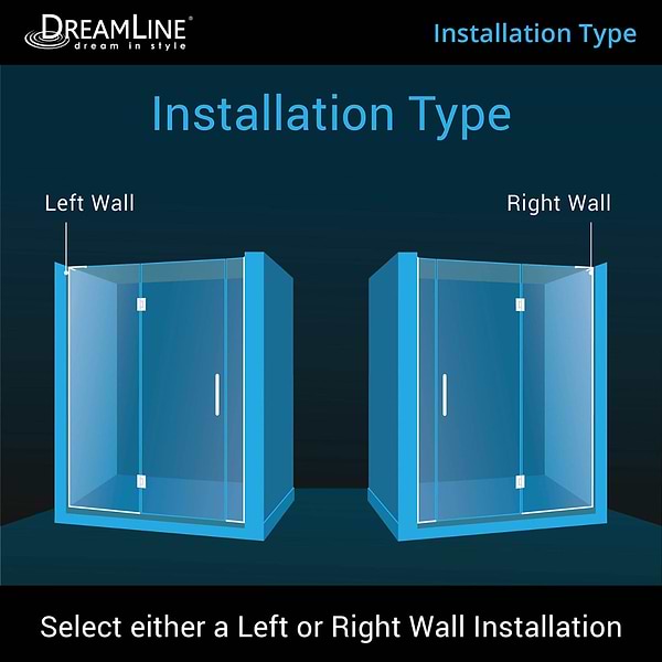 DreamLine Unidoor-X 73x72 Right Hinged Shower Alcove Door with Clear Glass in Satin Black