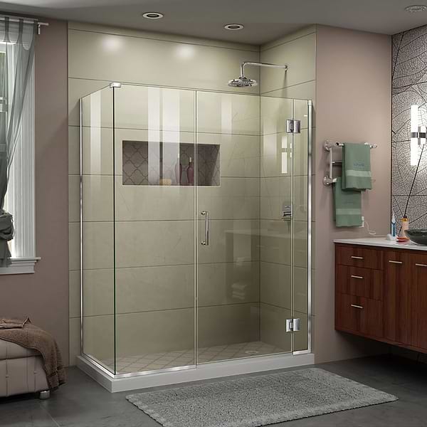 DreamLine Unidoor-X 60x34x72 Reversible Hinged Enclosure Shower Door with Clear Glass in Chrome