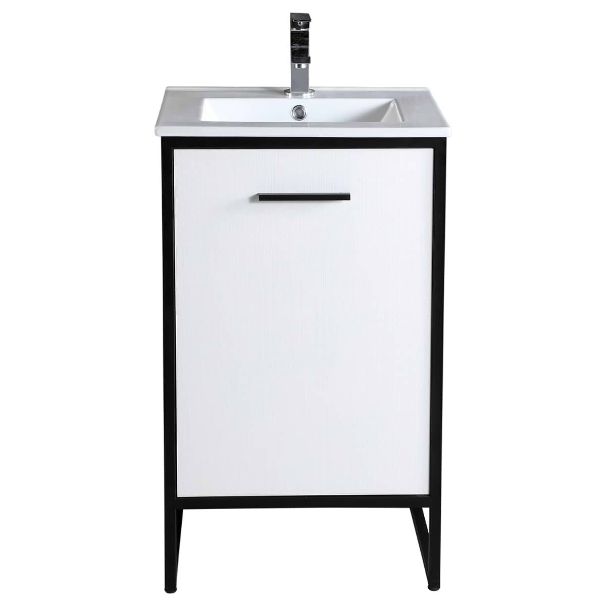 Oriel White Grain 20" Single Vanity with Integrated White Top