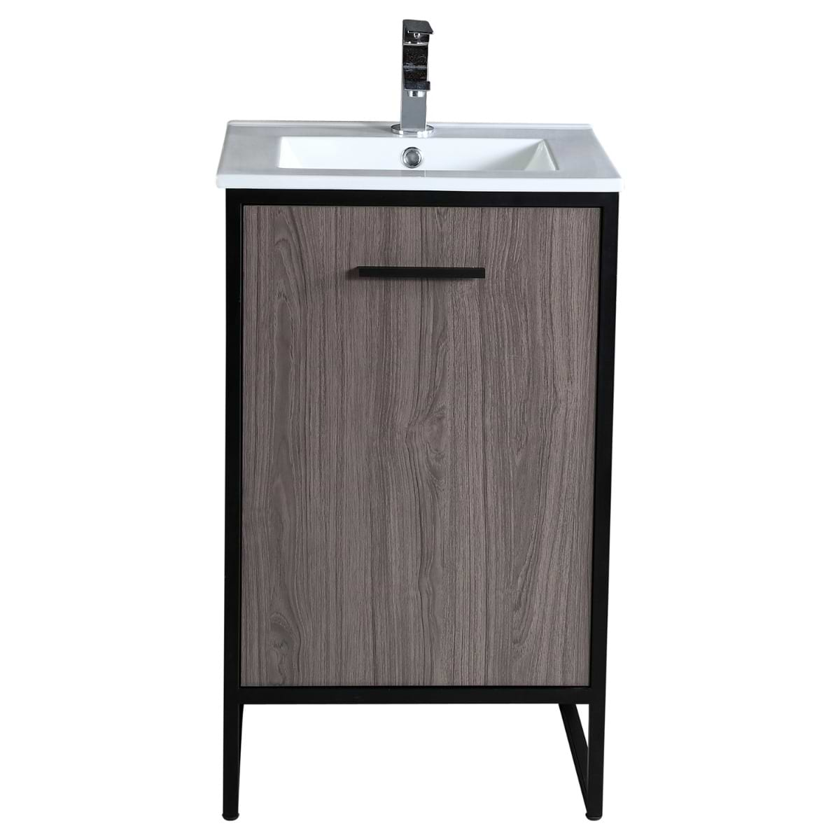 Oriel Gray Grain 20" Single Vanity with Integrated White Top