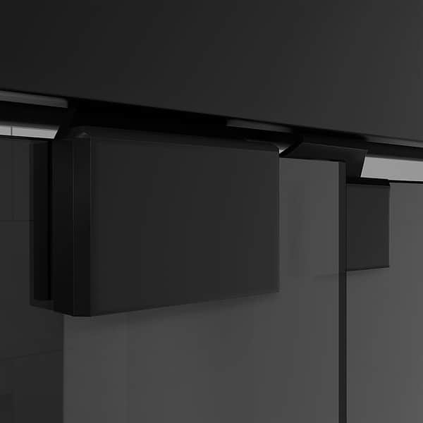 DreamLine Encore 48"x76" Reversible Sliding Shower Alcove Door with Smoke Gray Glass in Satin Black