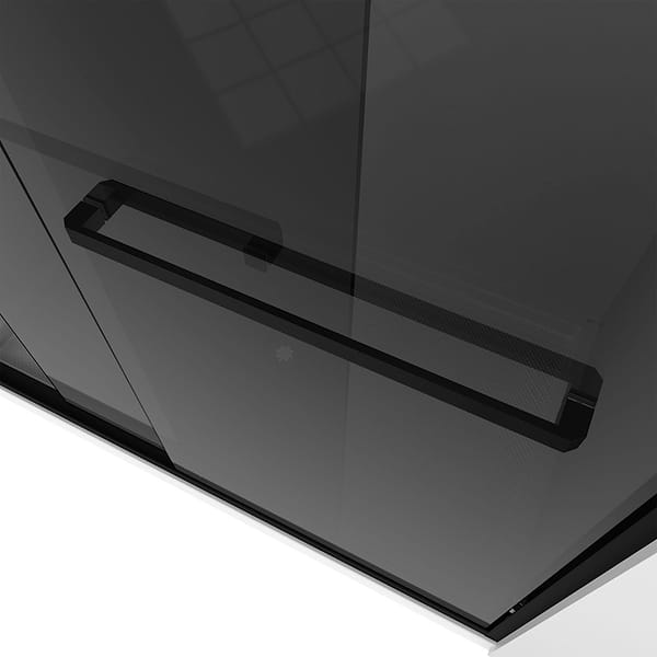 DreamLine Encore 48"x76" Reversible Sliding Shower Alcove Door with Smoke Gray Glass in Satin Black