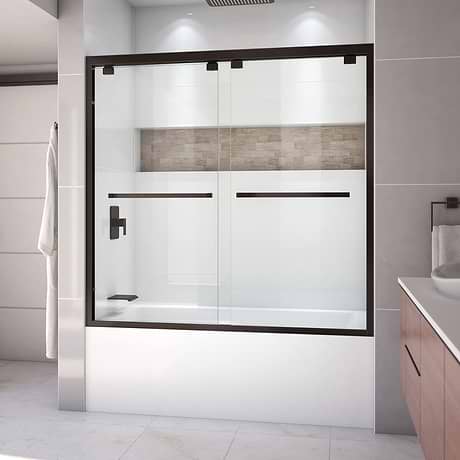 DreamLine Encore 60"x58" Reversible Sliding Bathtub Door with Clear Glass in Oil Rubbed Bronze