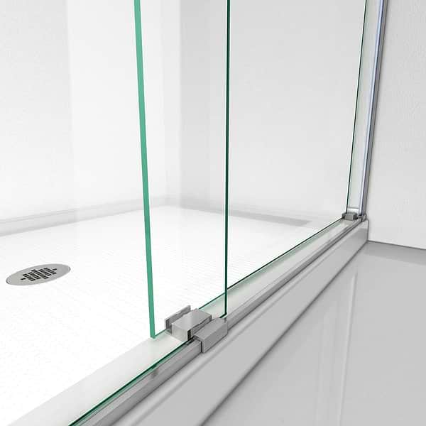 DreamLine Essence 48"x76" Reversible Sliding Shower Alcove Door with Clear Glass in Brushed Nickel