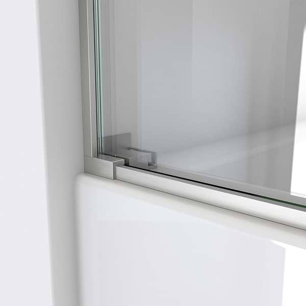 DreamLine Essence 60"x60" Reversible Sliding Bathtub Door with Clear Glass in Brushed Nickel
