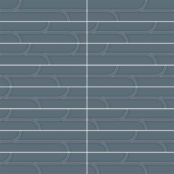 Contour Ivy Ink Blue 3x12 Glossy Ceramic Tile