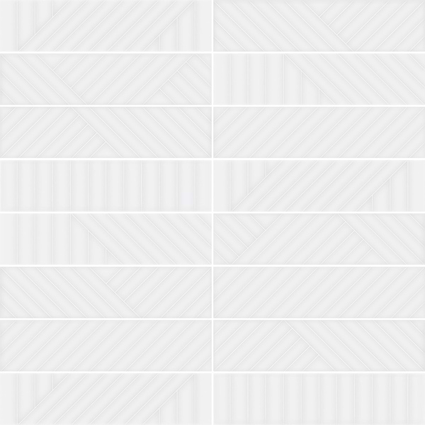 Contour Maze Powder White 3x12 Glossy Ceramic Tile