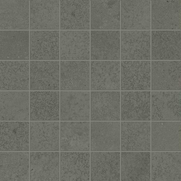 District Carbon Gray 2x2 Matte Porcelain Mosaic Tile in Dark Gray, View 1