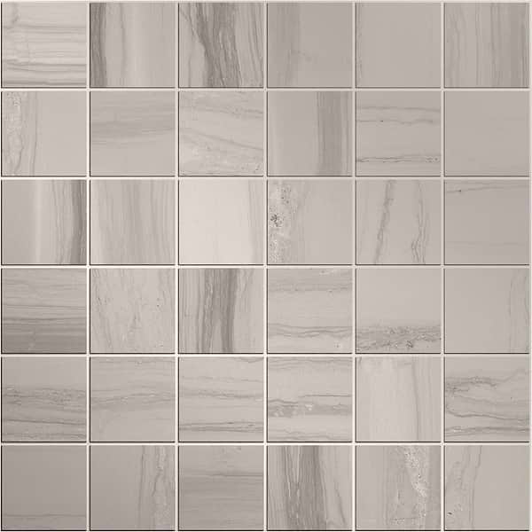 Rondure Taupe Gray 2x2 Matte Porcelain Mosaic Tile in Light Gray, View 1