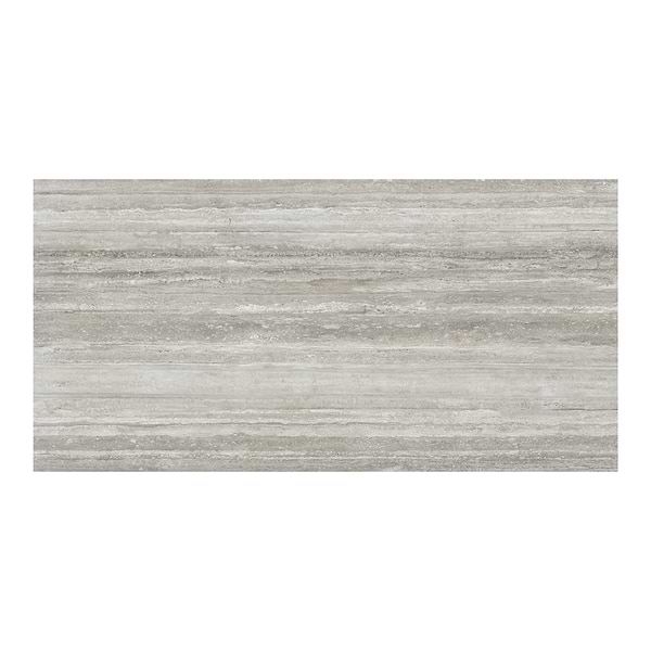 Luminere Travertino Instrata Gray 12x24 Matte Porcelain Tile