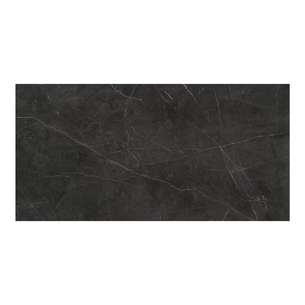 Luminere Nero Venato Black 24x48 Matte Porcelain Tile