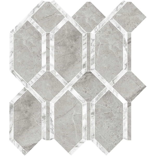 Luminere Paradiso Argento Gray Polished Modella Porcelain Mosaic Tile in Gray, View 1